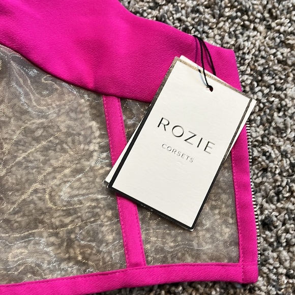 NWT Rozie corset in magenta and sheer nude - Picture 4 of 5